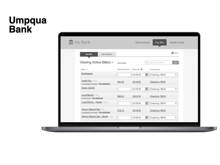 Umpqua Bank online bill pay